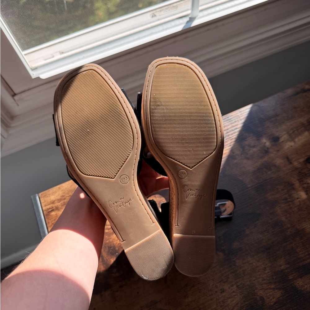 Crown Vintage Black Suede and Cork Wedges - Picture 4 of 5